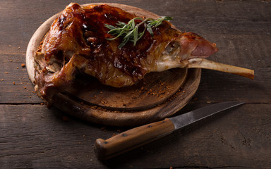 roasted lamb leg © peterzsuzsa