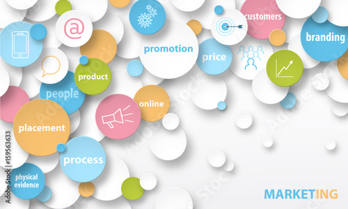 "MARKETING Key Terms and Symbols Concept Banner" Stock ...