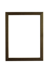 Black wooden photo frame isolated white background.