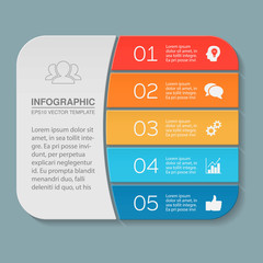 Vector infographic template, 5 options.
