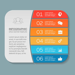 Vector infographic template, 6 options.