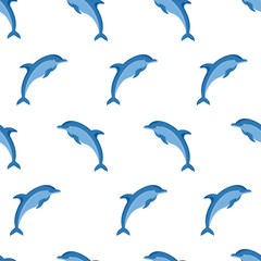 Dolphins seamless pattern