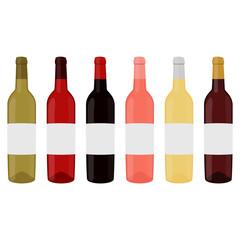 Wine bottles vector