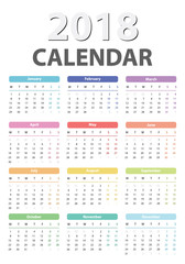 2018 year calendar, calendar design 2018 starts monday