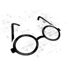 Science concept: Glasses on Digital background