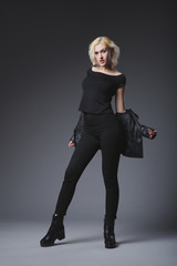 Fototapeta premium beautiful blonde girl posing in studio
