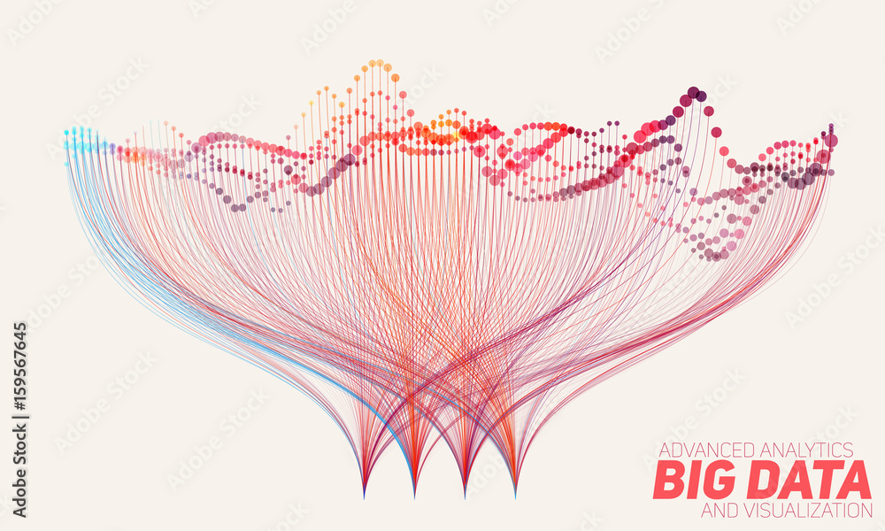 Poster vector abstract colorful big data information sorting visualization. social network, financial analy