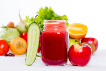 vegetable smoothie in a glass