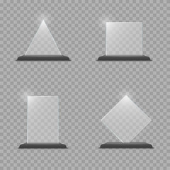 Glass Trophy Award set