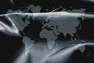 World map on business suit background texture