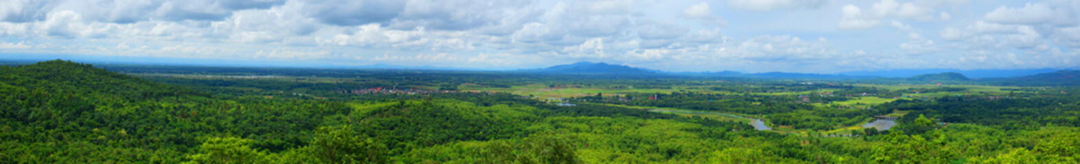 Fototapeta na wymiar panorama of nature mountain view wide landscape rural country in Thailand.
