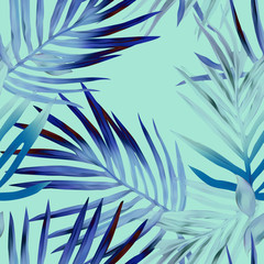 Palm leaves seamless pattern.