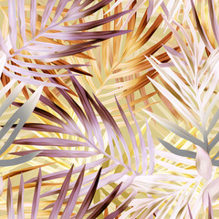 Palm leaves seamless pattern.