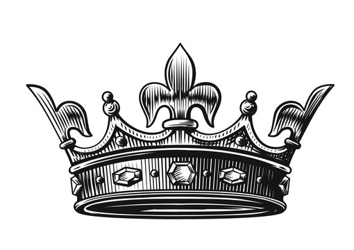 Vector crown hand drawn