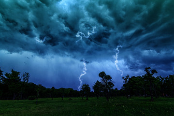 Thunder and cloud storm at the park