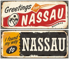 Nassau Bahamas artistic concept for old retro greeting cards
