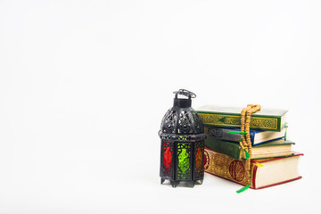 koran (holy book of Muslims) with lightened Lantern style Arab or Morocco