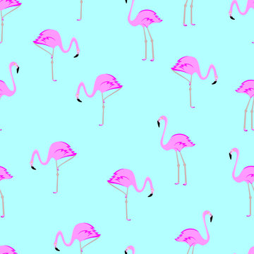 Seamless flamingo pattern vector illustration.