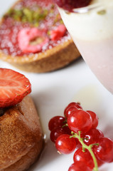 French pastry and summer fruits