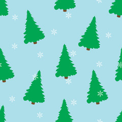 Winter seamless pattern on a blue background. 