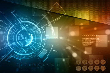 2d illustration technology background