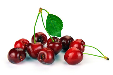 Cherry berry fruit isolated on white background