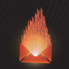 Dangerous Email Containing Malicious Code - Vector Illustration.