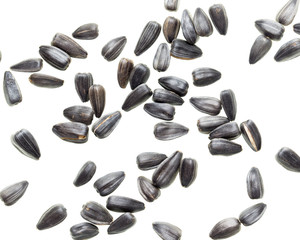Fried black seeds isolated on white background