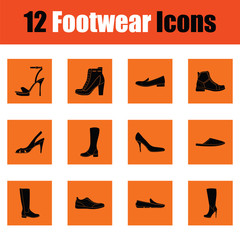 Set of footwear icons