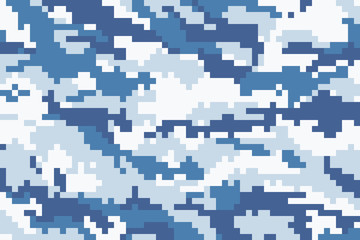 Оригинальный пиксельный морской камуфляж. Векторная иллюстрация для дизайна. © mutlik