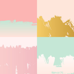 Vector set of brush strokes backgrounds. Abstract gradient backgrounds