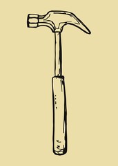 Hammer sketch. vector illustration