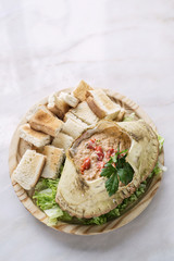 fresh crab seafood cream mousse with toast tapas snack