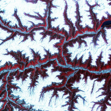 Peaks and ridges of the eastern Himalaya Mountains