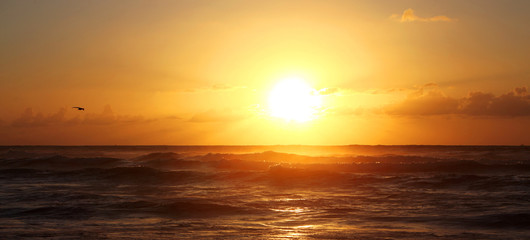 sunset sky, sunset water landscape