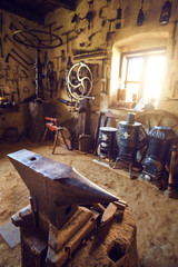 Plakat Traditional smithy workshop interior