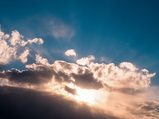 Fototapeta na wymiar Sun and clouds sunlight