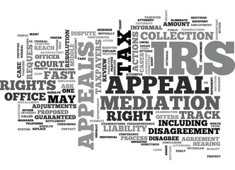 YOUR IRS TAX APPEAL RIGHTS TEXT WORD CLOUD CONCEPT - obrazy, fototapety, plakaty