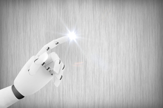 Robot's hand touching light - Artificial Intelligence