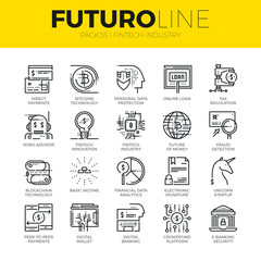 Fintech Industry Futuro Line Icons