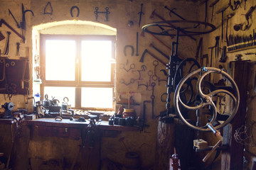 Traditional smithy workshop interior