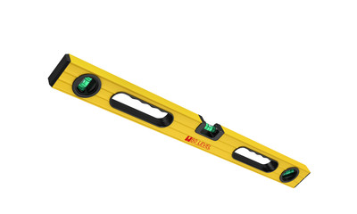 Yellow building level, isolated on a white background. 3d illustraton