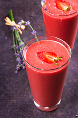 Strawberry milkshake. Berry smoothie