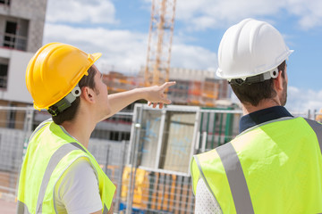 builders on construction site