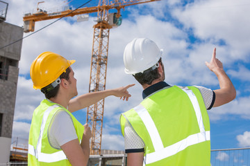 builders on construction site