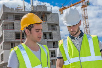 construction workers with helmet