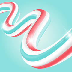 Multicolored squeezed toothpaste background