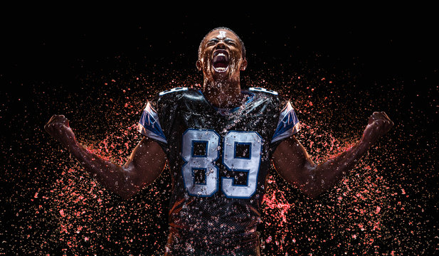 Football player clenching fist