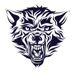 Obraz premium Emblem, logo, tattoo, head of a wolf