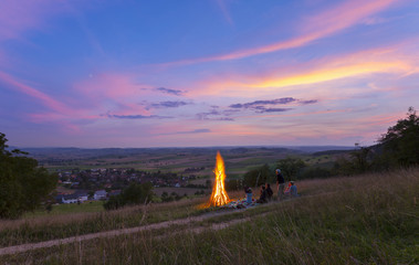 Swiss national holiday, bonfire, Schaffhausen, Switzerland